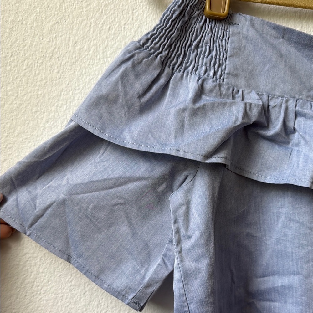 Doe & Rae Blue Off-Shoulder Blouse - Picture 7 of 9